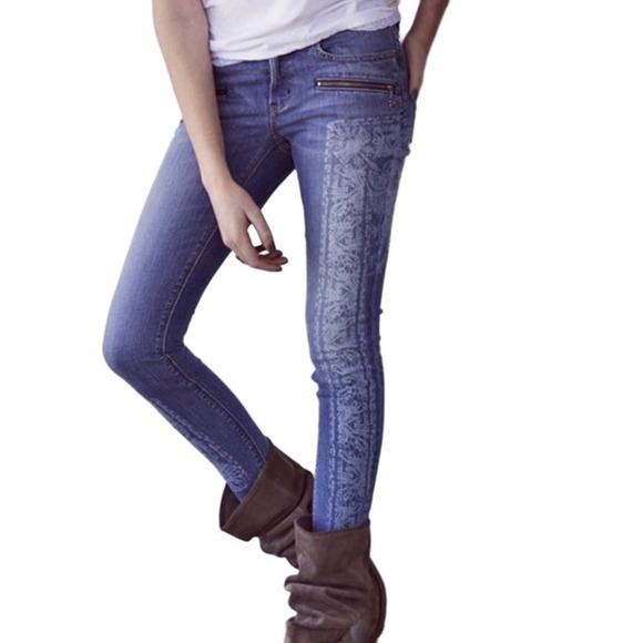 Odd Molly Henna Print 517 Cochran Sample Piece Skinny Jeans Size 6 - Picture 1 of 11